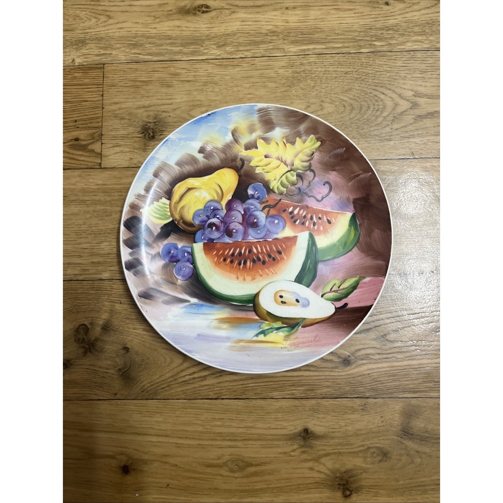 Vintage Signed Nagasaki Fruit Design Plate